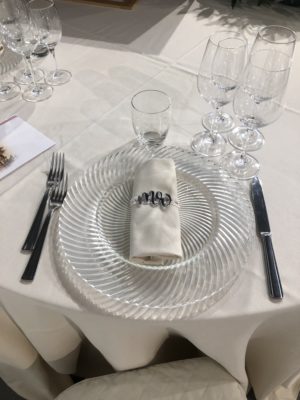 Segnaposto per sposo e sposa in plexiglass argento a specchio