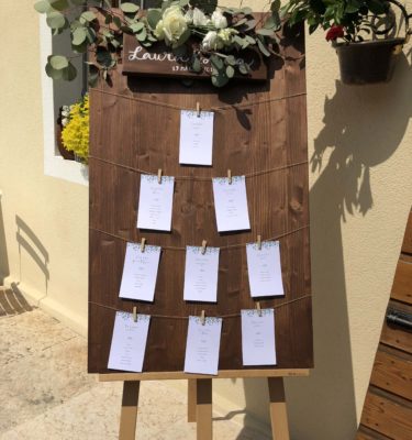 Tableau de Mariage con Eucalipto