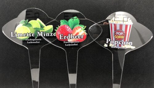 Segnagusti in Plexiglass con base e stampa Un lato UV