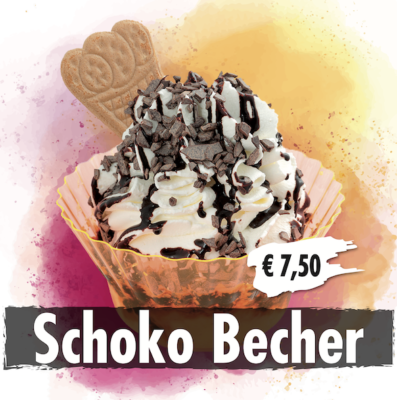 Esempio platta Schoko Becher sfondo lavagna