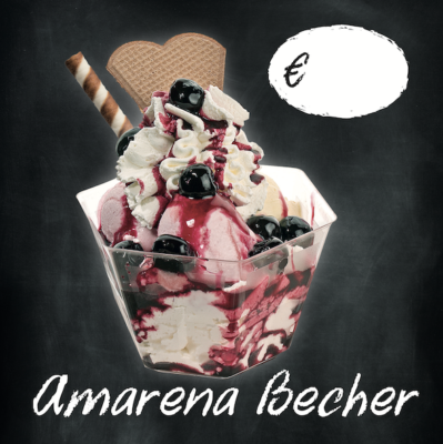 Esempio platta Amarena becher sfondo lavagna