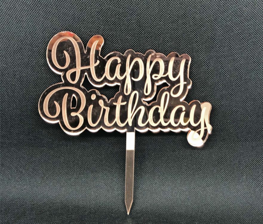 Topper cake in oro rosa specchiato