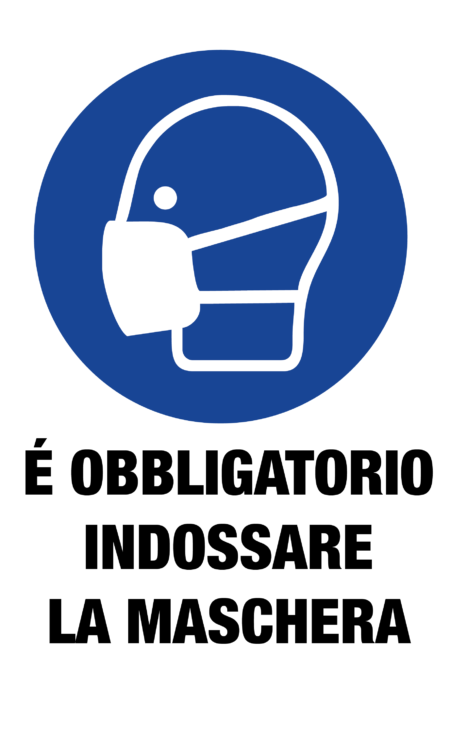 Cartello per cantiere (è obbligatorio indossare la maschera)